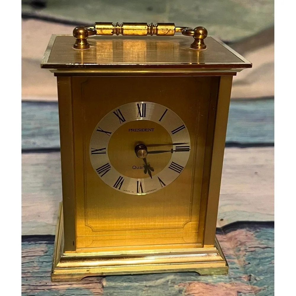 HTF Kienzle Quartz Germany President Carriage Clock Small Mantel Tested Works B9